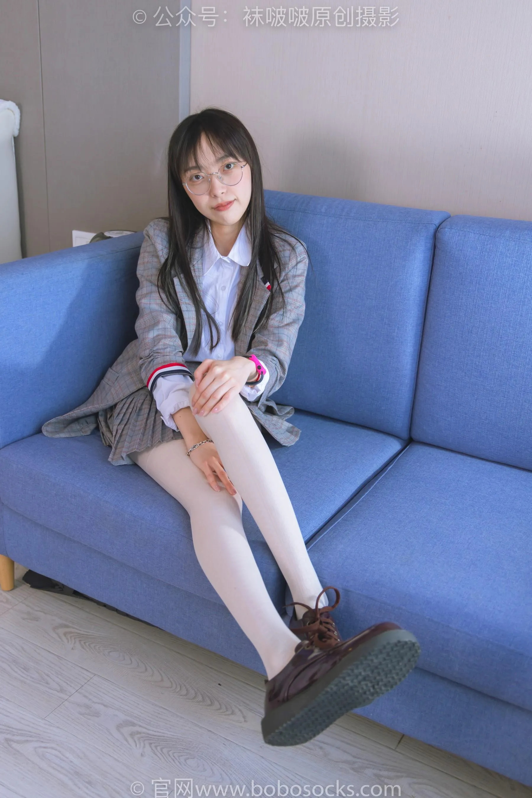 [BoBoSocks袜啵啵]NO.202 稚予-皮鞋、白色蕾丝丝袜、ol风 [87P]插图5